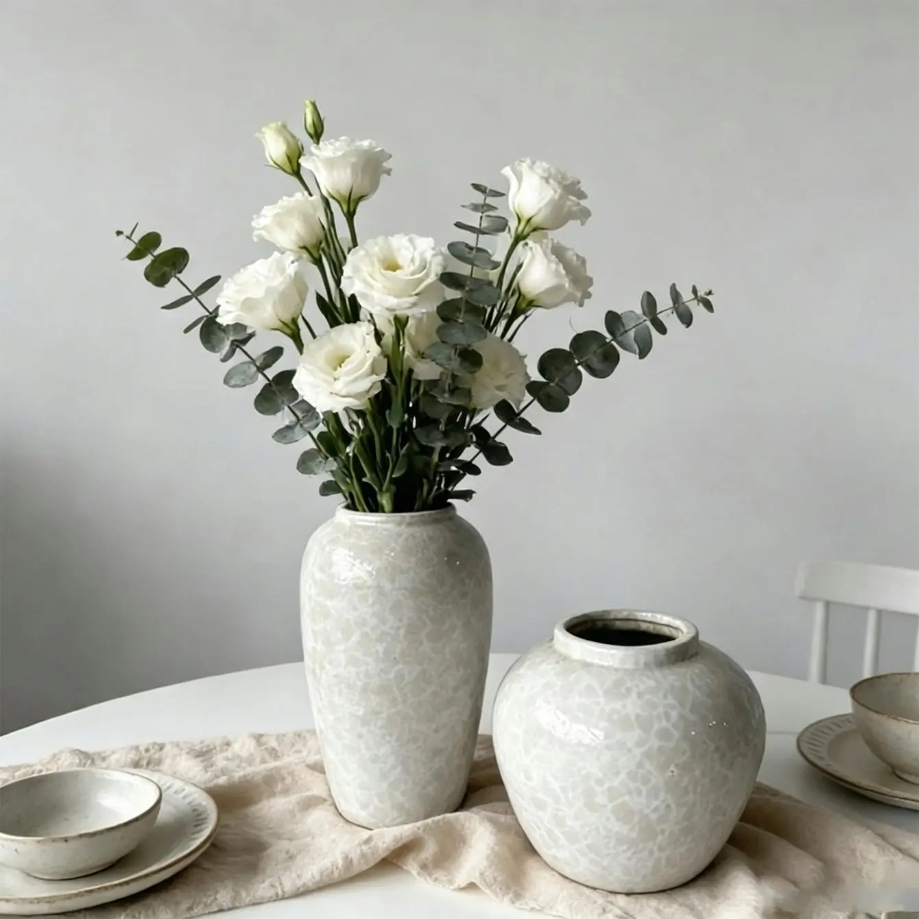 Natural Style Ceramic Large Vase, Vintage Floor Standing Tall Vase, Farmhouse Minimalist Decor, for Living Room, Entryway, Dining Table, Kitchen, Wedding, Gift