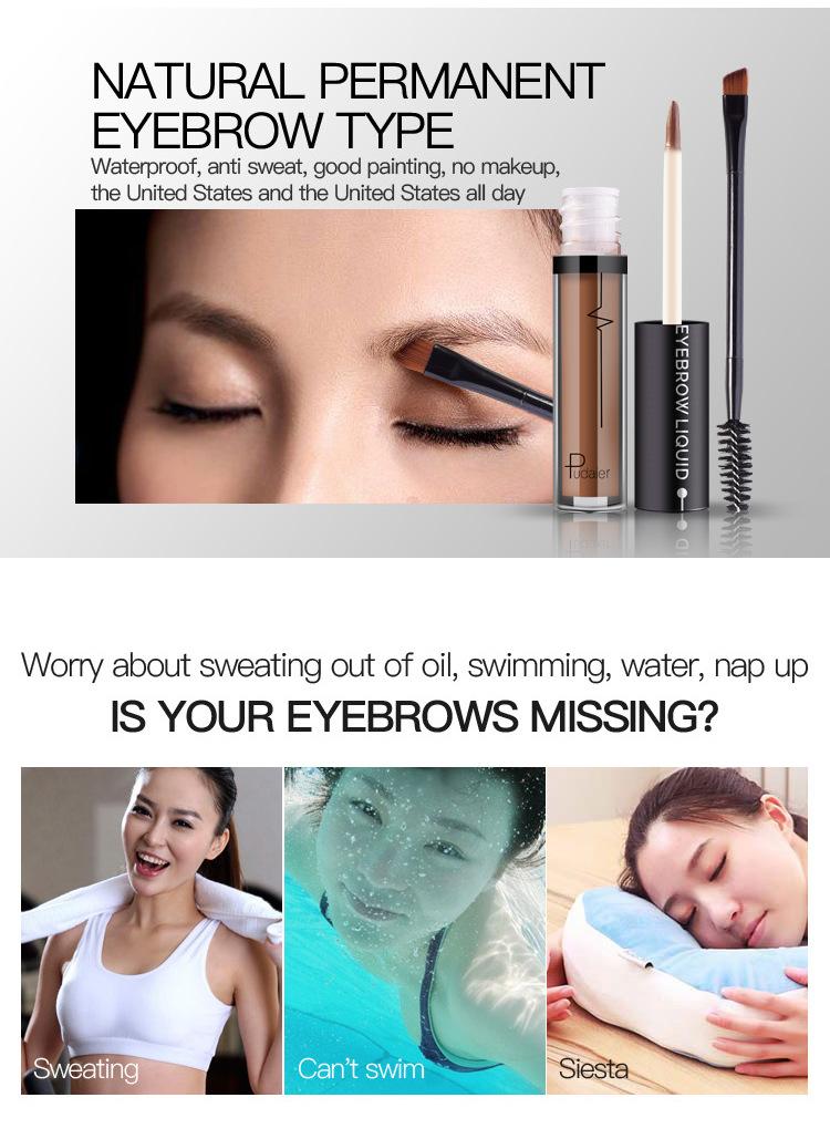 Naturally waterproof, long-lasting, non-fading eyebrow tint, 3D eyebrow gel, liquid eyebrow pencil