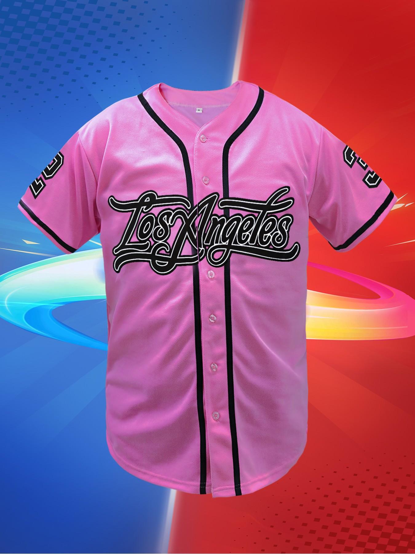 Los Angeles Baseball Jersey for Men Women, Vintage Short Sleeve Button Down Baseball Shirt, Unisex Casual Athletic Hip Hop Streetwear Summer Tops