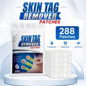KHAZIX Skin Tag Remover Patches 288pcs, Waterproof Transparent Skin Patches, Thin Spot Cover Patches for Warts, Moles & Daily Body Care, 6 Sizes
