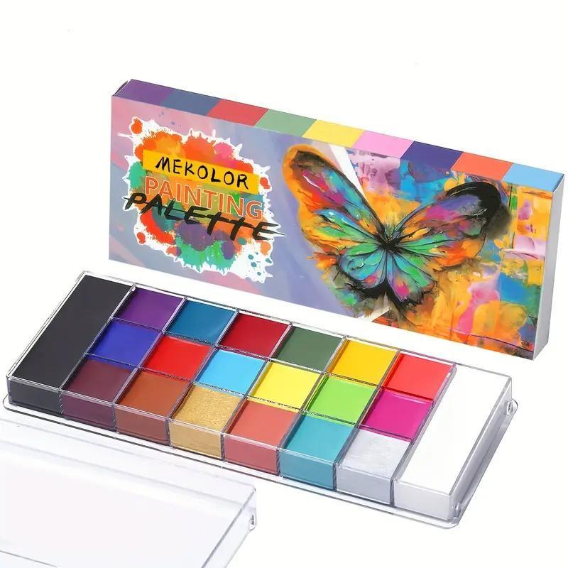 20 Color Oil-Based Face Paint Set, Ideal for Body Art, Stage Makeup, Halloween, Christmas Cosmetics, Versatile and Vibrant