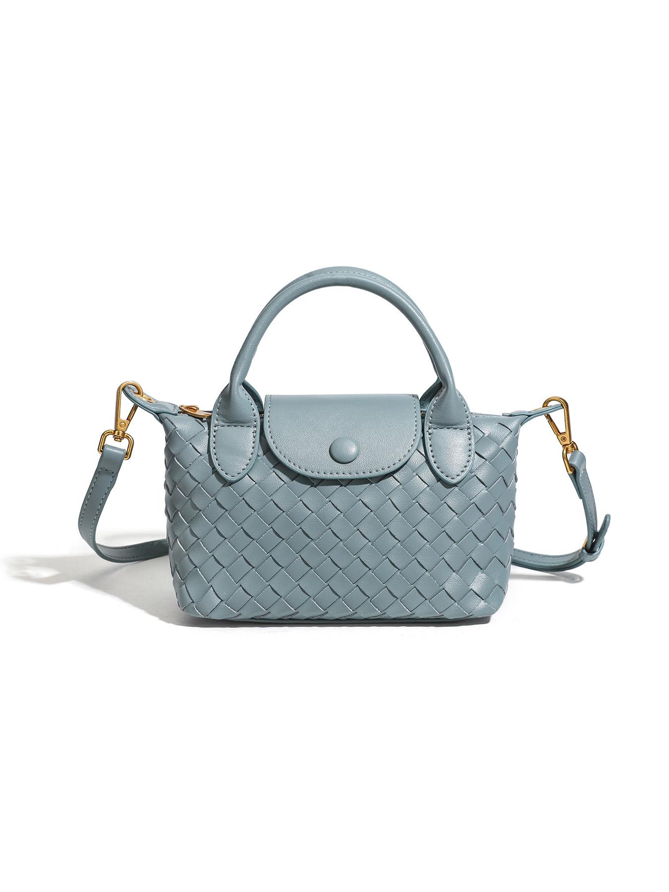 New Fashion Handmade Woven Crossbody Bag, Mini Versatile Shoulder Bag, Vintage Buckle, Perfect for Shopping and Dates