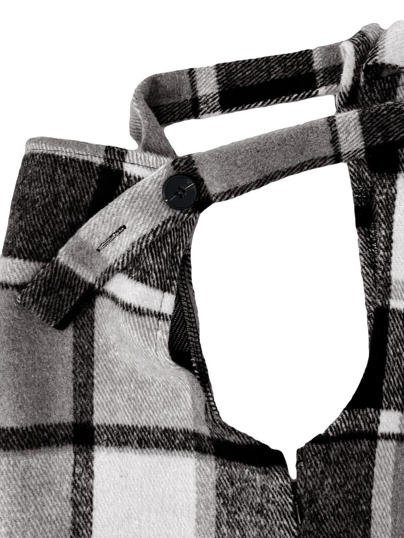 Women's Plaid Wide Leg, Elegant Square Neck Romper, Fitted Woven Fabric, Spring & Fall Fashion, Moderate Thickening, Casual Style Jumpsuit