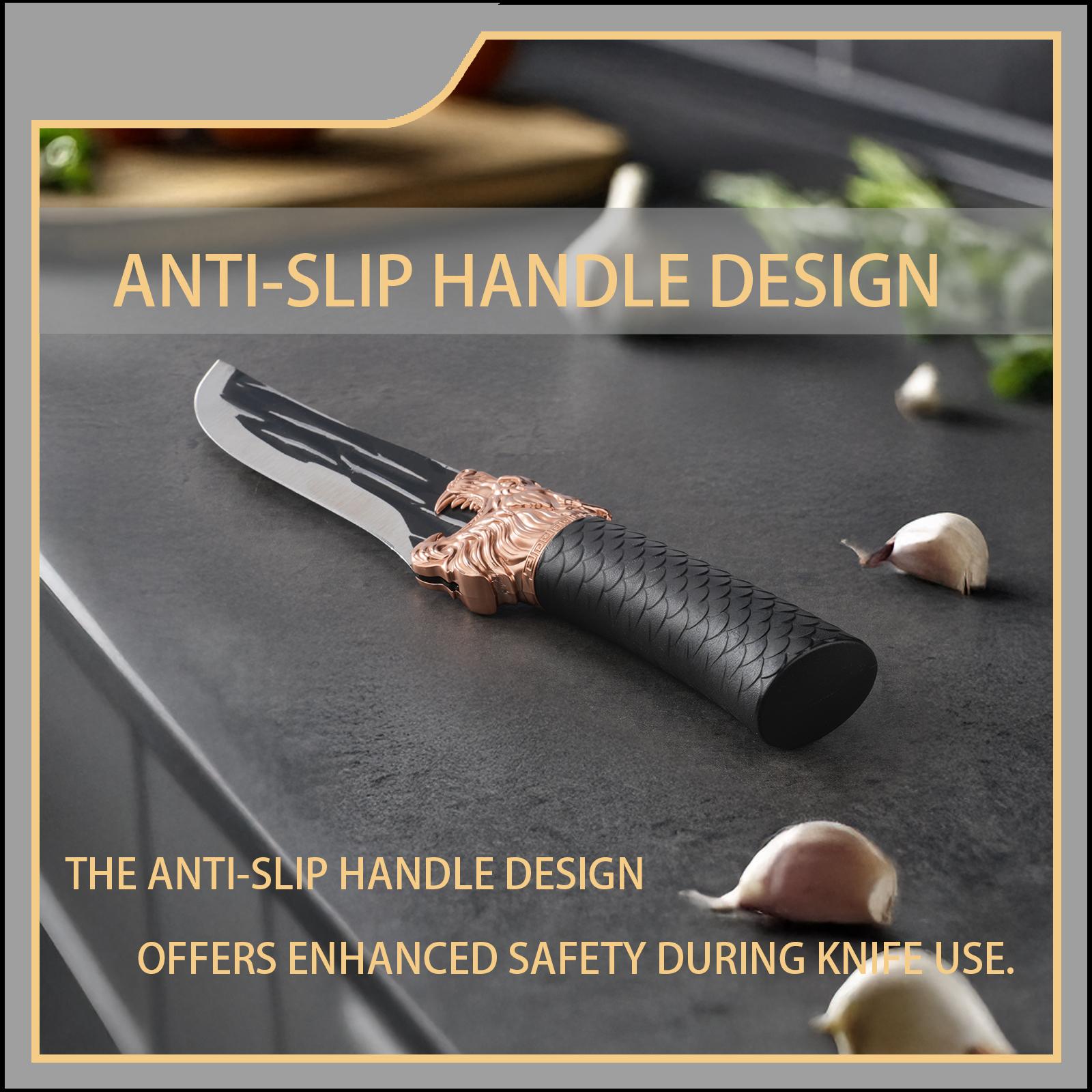 Two-piece set Multi-purpose knife Tap design With sheath Meat cleaver Vegetable knife Boning knife Fruit knife Steak knife Outdoor camping knife Premium steel Easy to carry