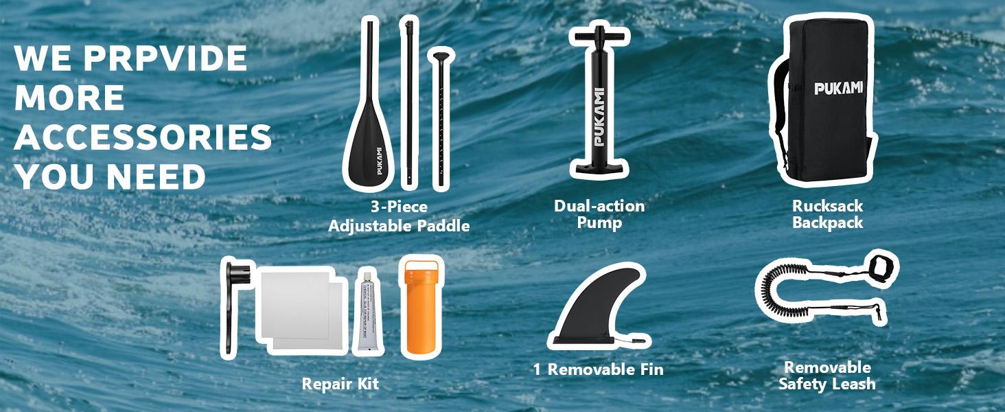 PUKAMI Inflatable Paddle Board for Adults,10.6' Stand Up Paddle Board with Premium SUP Accessories & Carry Bag,Paddle,Pump,Leash,Wide Stable Design,Non-Slip Deck,Surf Control for Youth PUKAMI Inflatable Paddle Board for Adults,10.6' Stand Up Paddle Board with Premium SUP Accessories & Carry Bag,Paddle,Pump,Leash,Wide Stable Design,Non-Slip Deck,Surf Control for Youth