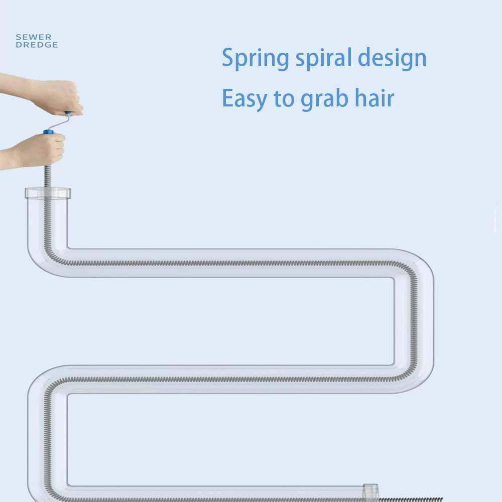 4.92Ft Manual Pipe Dredging Device, Toilet Clog Dredging Tool, Kitchen Sewer Dredging Tool, Cleaning Hair And Garbage That Clogs The Sewer, Kitchen, Bathroom, And Toilet Cleaning Supplies(1PCS)