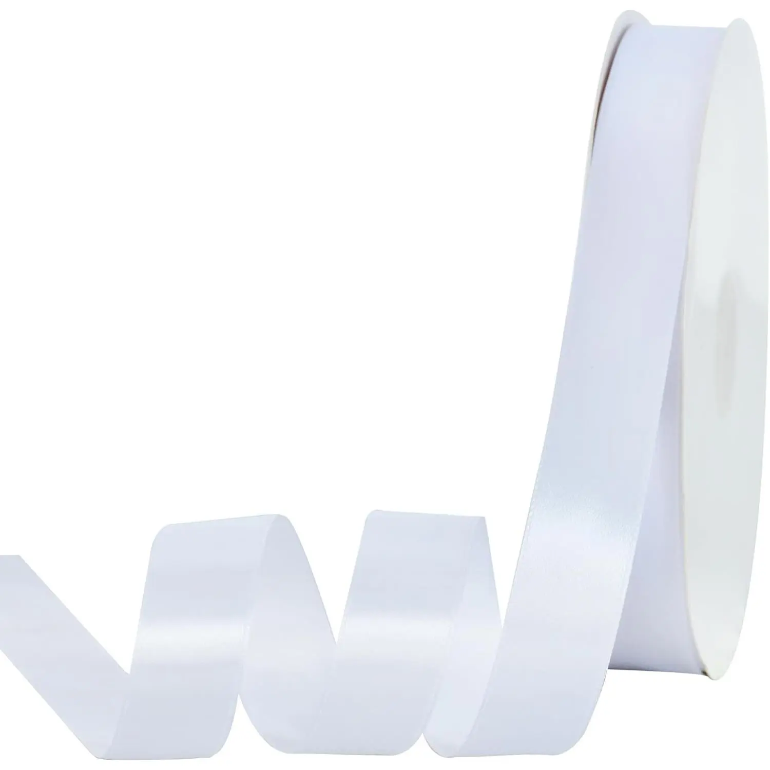 7/8 Inch 100yds White Satin Ribbon Thin Solid Fabric Ribbon perfect for crafts lei making gift wrapping bows invitations bouquets, for Christmas Halloween wedding & Valentine’s decor