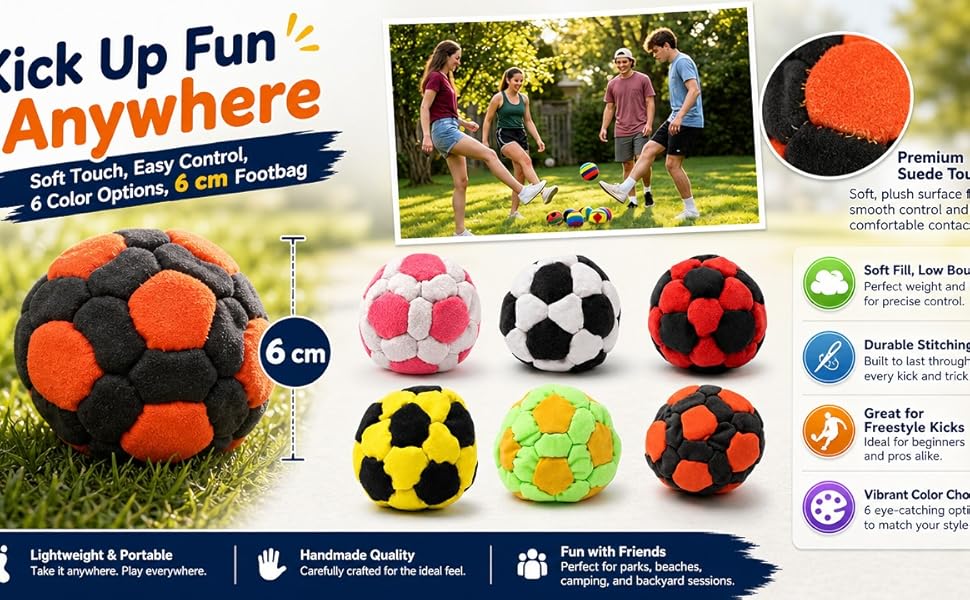 Dragonfly Footbag 32-Panel Hacky Sack – Spiral Pellet Filled Footbag Ball with Vibrant Sports Design for Indoor & Outdoor Play, Coordination Training, Party Favors, Portable Stress Relief Toy for Kids Adults Daily Play & Sports Exercise