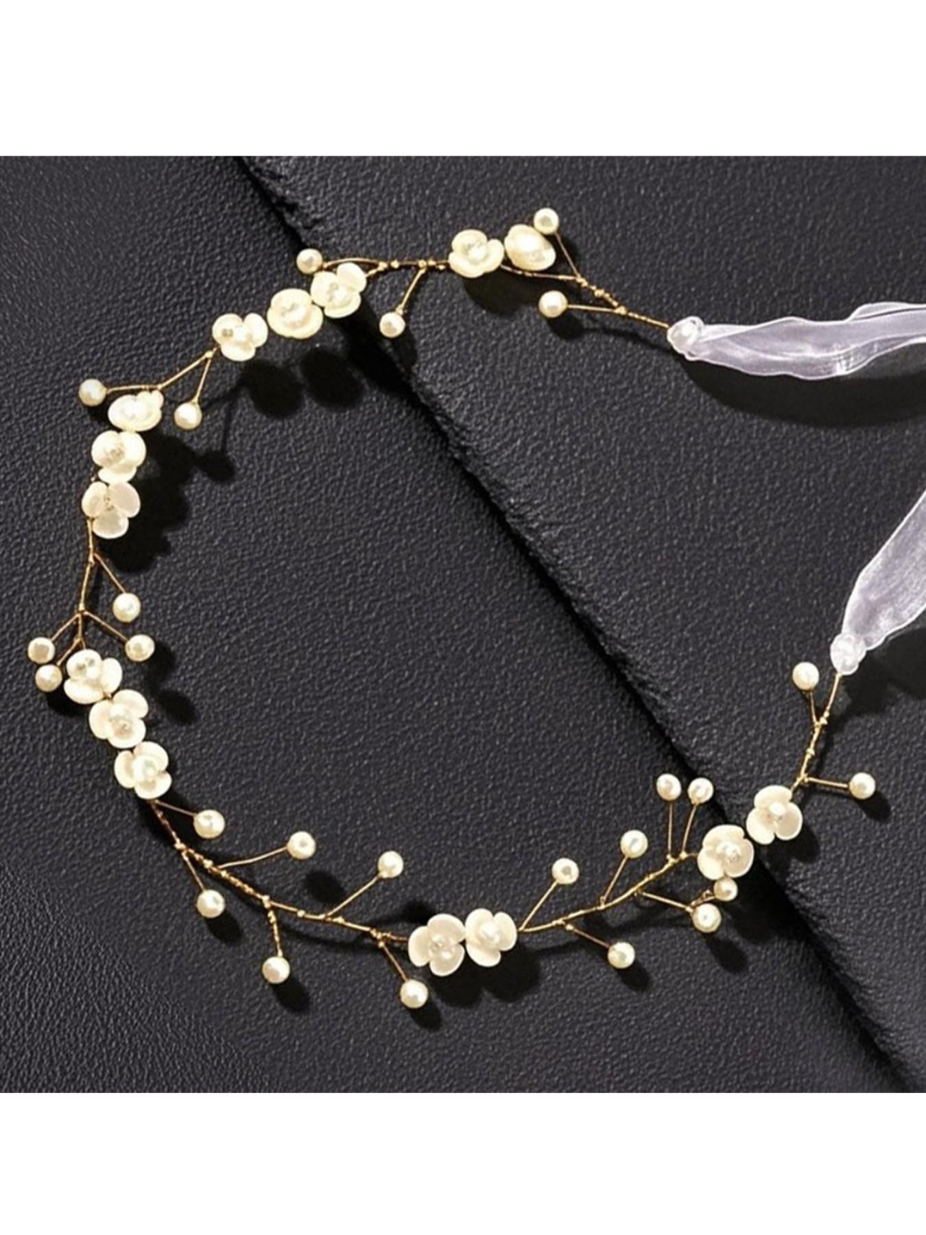 Luxe Petite Handmade Flower Pearl Hair Vine, Elegant Bridal Headpiece, Luxury Wedding Hair Accessory for Brides, Bridesmaids & Flower Girls