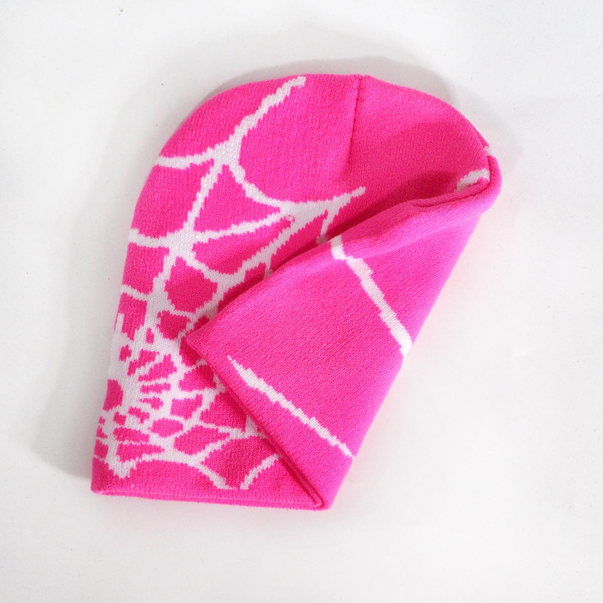 2026 New Spider Web Y2K Jacquard Knitted Beanie, European-American Trend Winter Hat, Sports & Outdoor Accessories for Women, Beanies