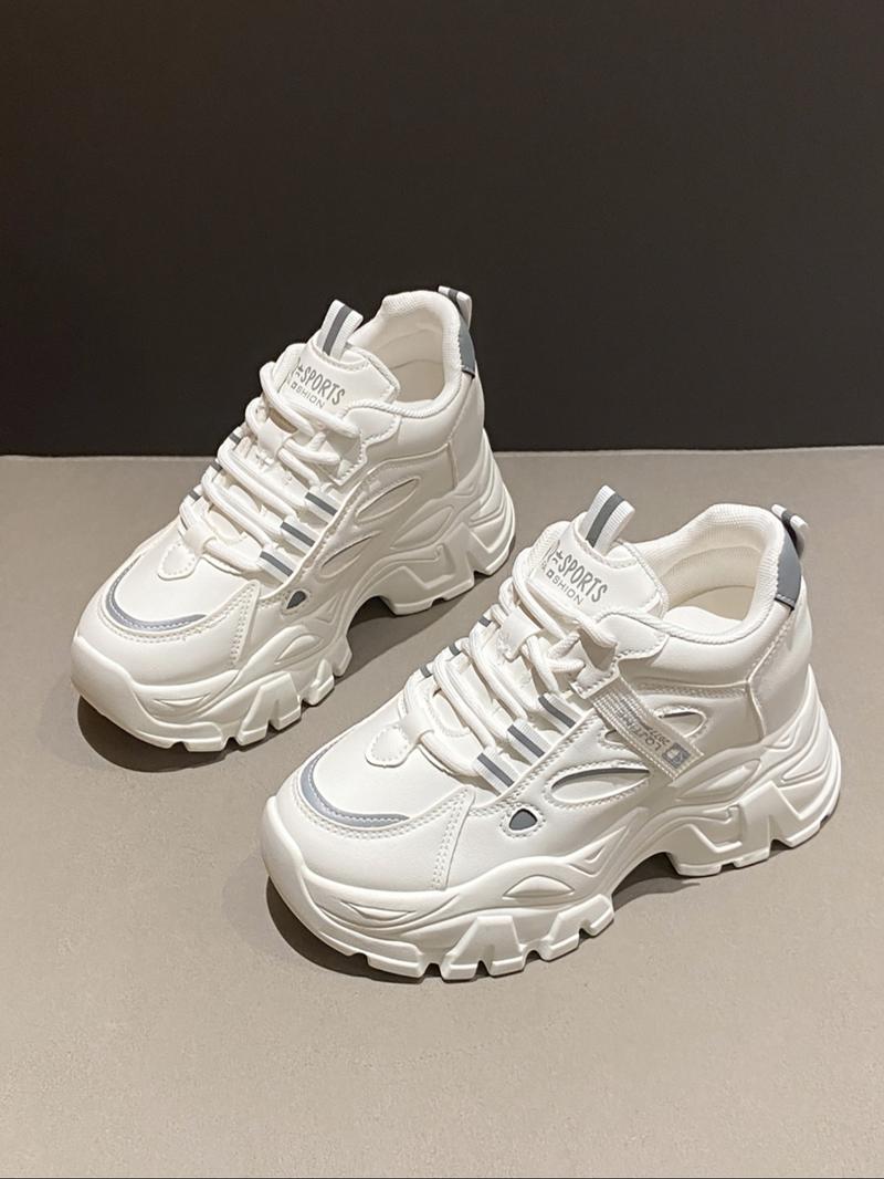 Women's Wedge Heel Thick Sole Sports Shoes, Comfortable and Stylish Athletic Footwear, Perfect for Casual Wear and Daily Use, Sneakers Height Shoes