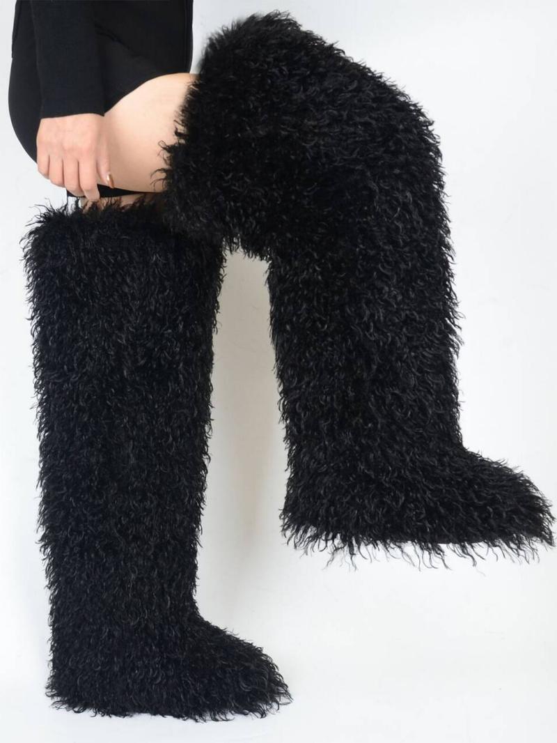 Women's Over-The-Knee Snow Boots, Round Toe Design, Textile Upper & Rubber Sole, Medium Width, Fall/winter Season, Plain Pattern Women's Over-The-Knee Snow Boots, Round Toe Design, Textile Upper & Rubber Sole, Medium Width, Fall/winter Season, Plain Pattern