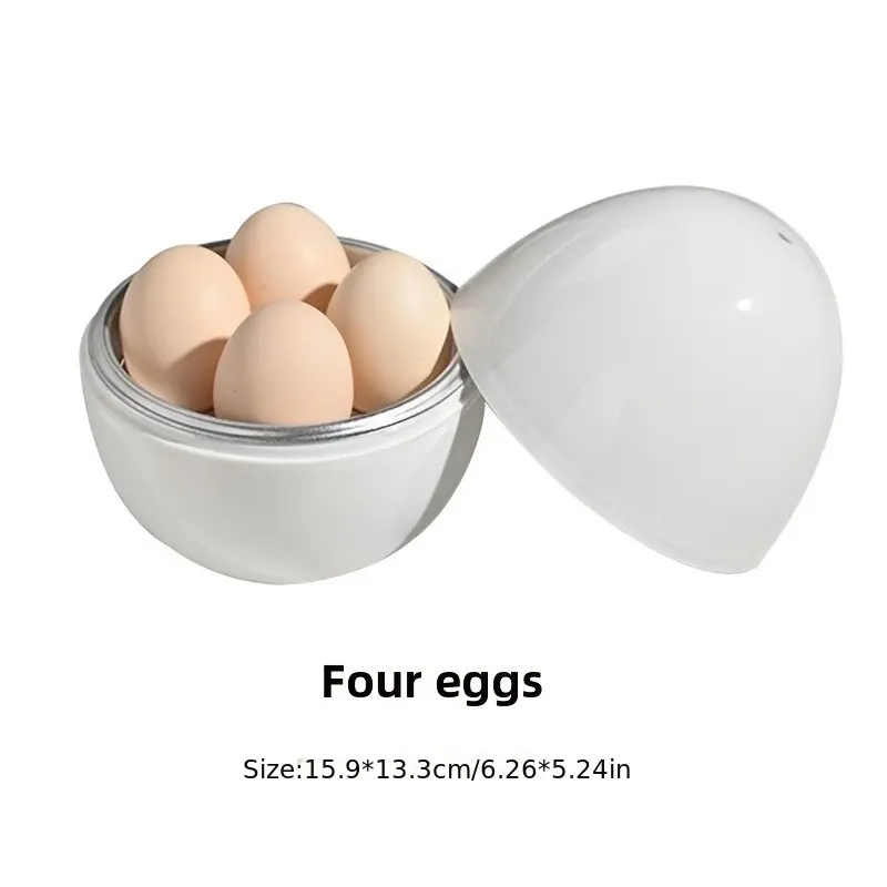 Mini Microwave Egg Cooker for 4 Eggs – Home Kitchen Quick Boiled Egg Maker