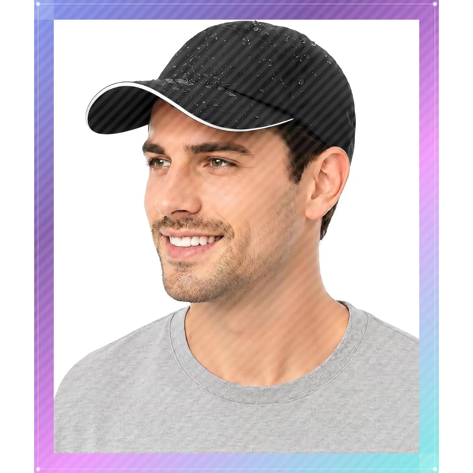 Waterproof Baseball Cap for Men Women UPF 50+ Quick-Dry Running Golf Hat | Breathable Fabric, Waterproof Protection, Quick-Dry Comfort, Adjustable Fit, Hiking and Outdoor UseGift