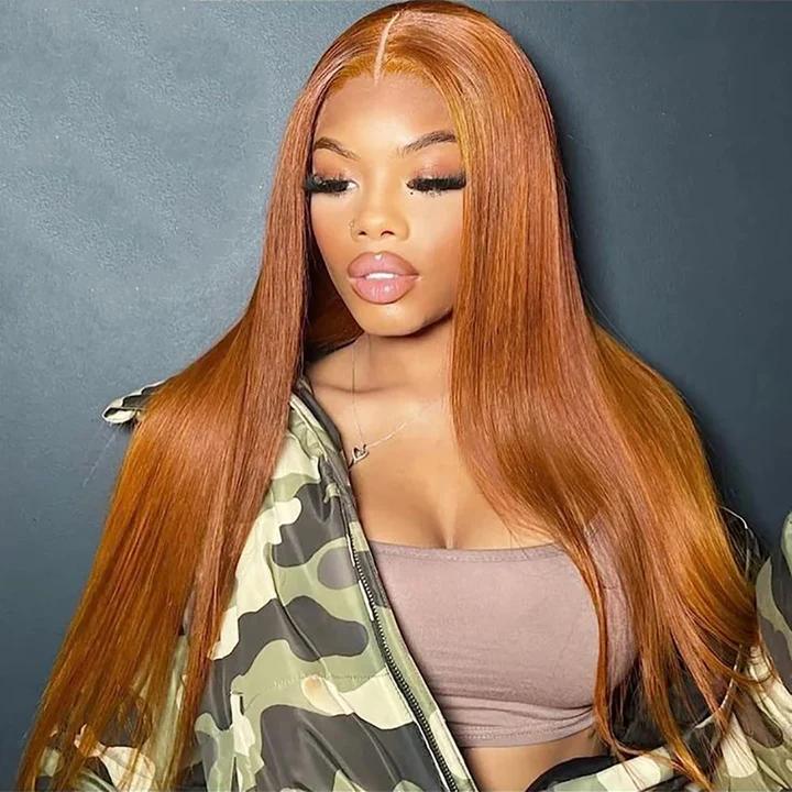 Tuneful 30 inch Ginger Blonde Hair Wig Human Hair Straight 99J Burgundy 13x6 Lace Front Wig Human Hair Honey Blonde HD Transparent Lace Frontal Wigs Highlight P4/27 Human Hair Pre Plucked with Baby Hair