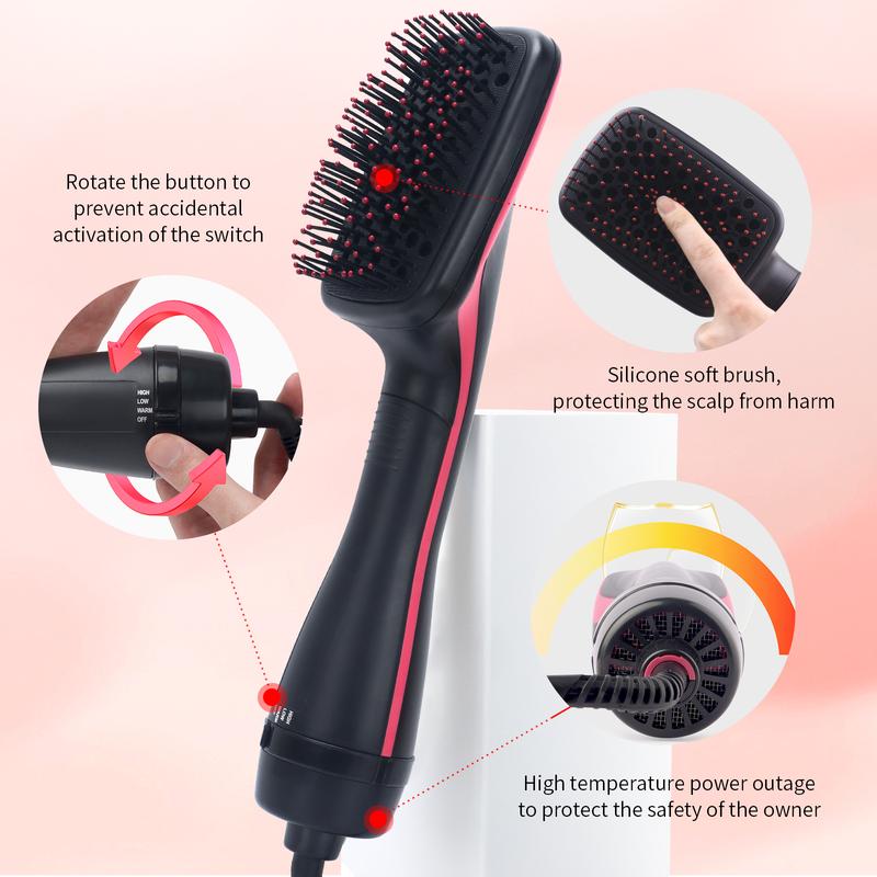 3 in 1 Hair Dryer Brush, Hair Straightening Comb, Hair Curler Comb for Women, Multifunctional Blow Dryer Brush for Home & Salon Use, Hair Straighteners, Thermal Brush Straightener