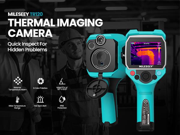 Thermal Imaging Camera, MILESEEY Handheld 256*192 IR Resolution Thermal Imager, 3.5 Inch LCD Display IP65 Waterproof Rechargeable 6 Palettes Thermal Camera with Auto Track Cold and Hot Spots Function Christmas gifts