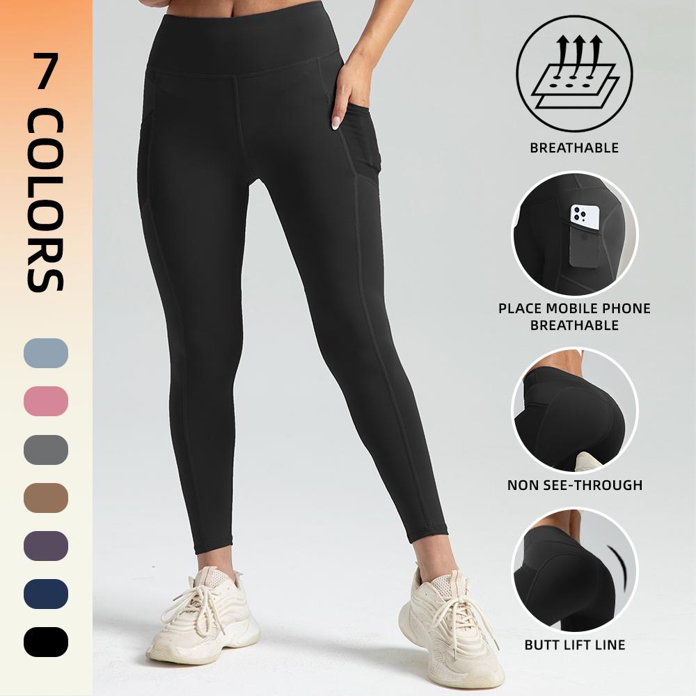 Women's High Waist Solid Side Pocket Shaping Training Leggings.,Air-Butter 3.0 Fabric,Tummy Control,High Stretch UltraSculpt Leggings,  Butt Lifting Yoga Legging,Spring Outfits 2025