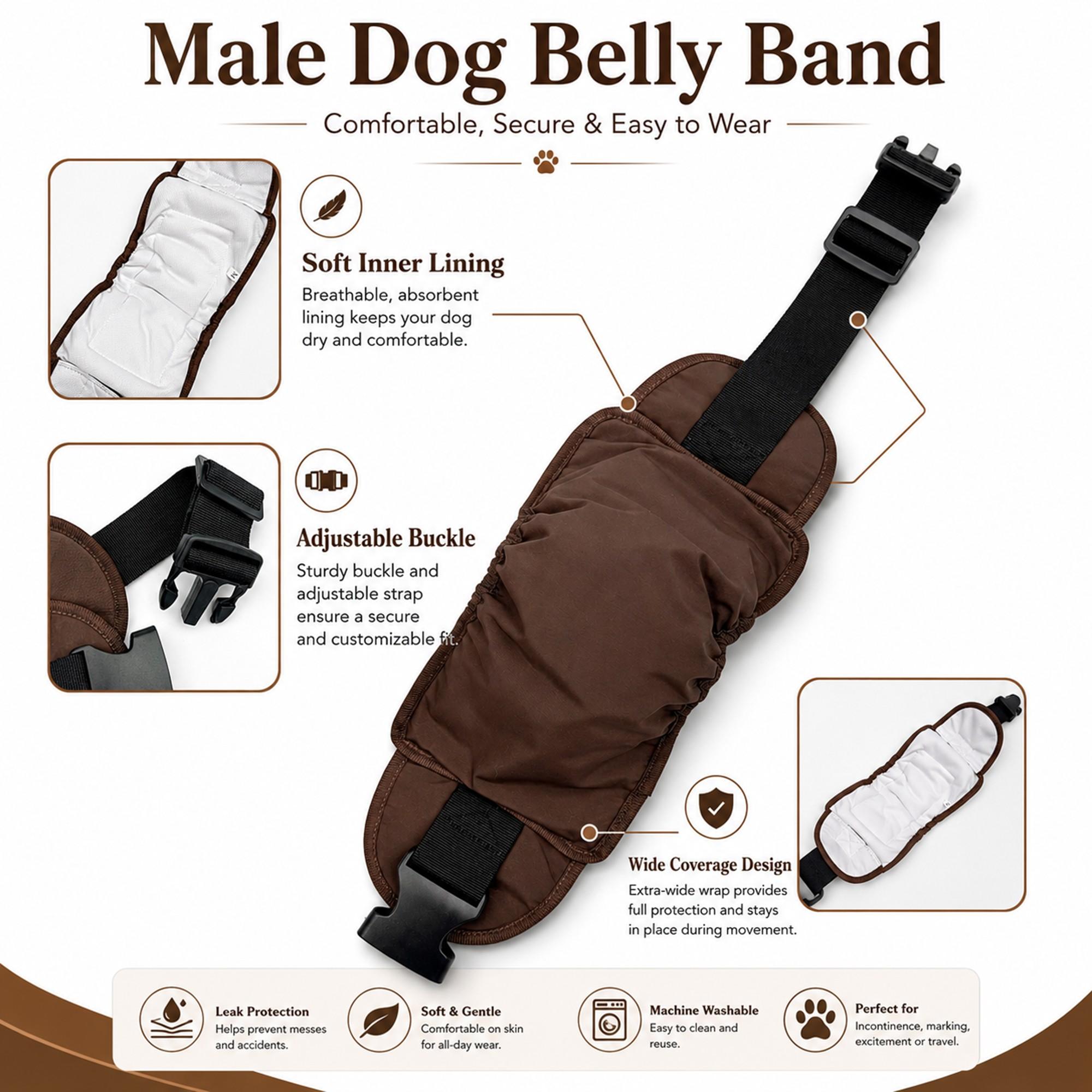 New Male Dog Underwear, Comfortable and Breathable, Outdoor Anti-Harassment, Leak-Proof, Safe for Shih Tzu and Golden Retriever