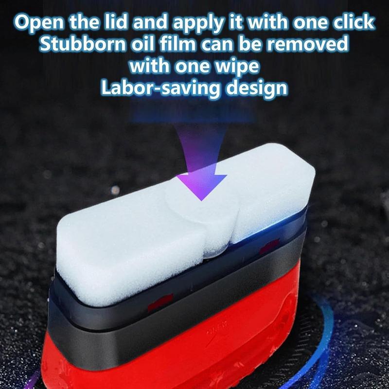 Oil Film Cleaning Brush for Car Windows Glass Cleaner with Anti-Fog Feature & Effective Oil Film Remover for Windshield & Window Cleaning