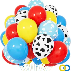 Toy Story Balloons Set 12Inch Cloud Yellow Red Blue Sky Cow Latex Balloons for Kids Birthday Party Supplies Photo Booth Prop