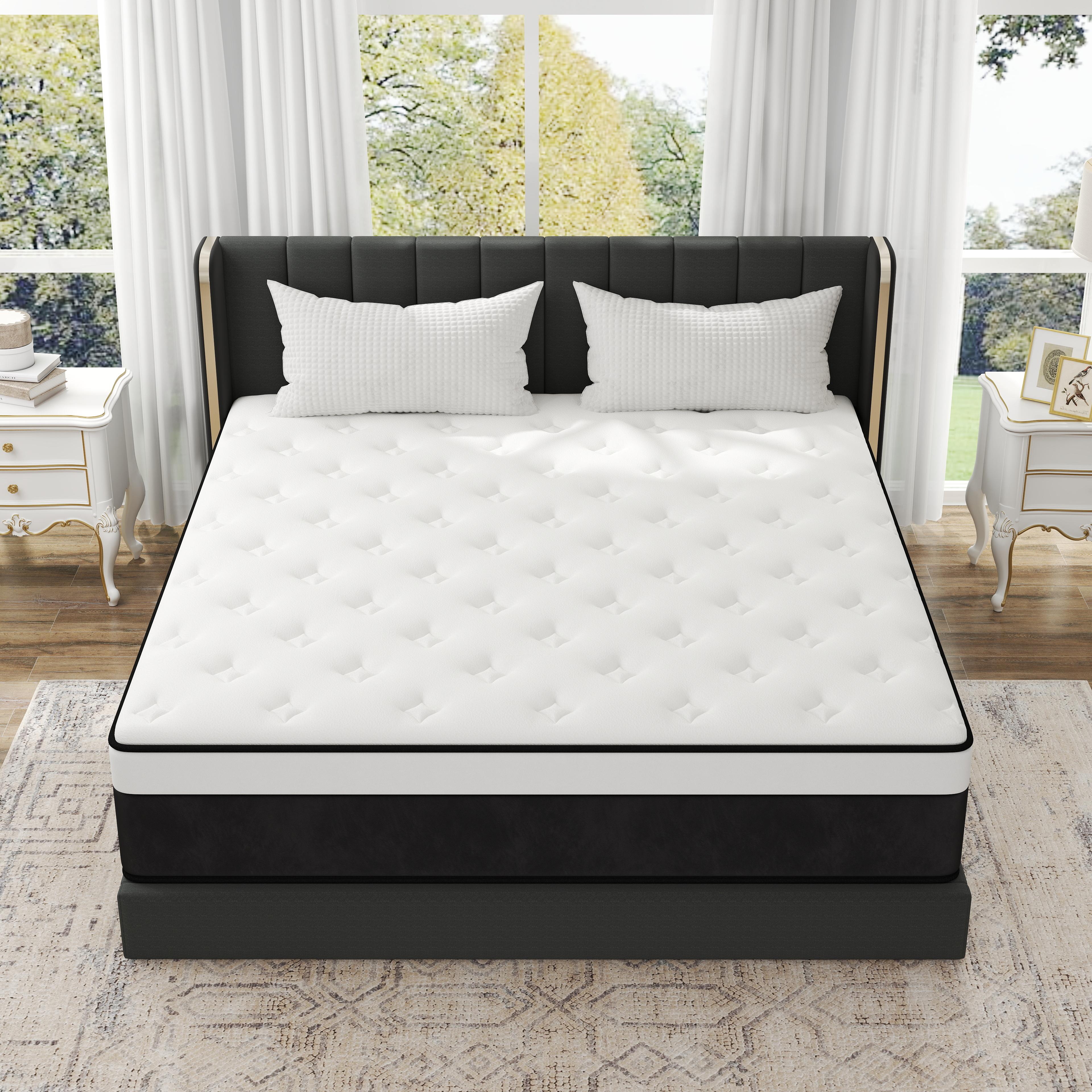 BOMASS 10" 12" 14" Mattress Twin Full Queen King Size-Memory Foam Hybrid Pocket Spring Medium Firm Mattresses Bed in A Box BOMASS 10" 12" 14" Mattress Twin Full Queen King Size-Memory Foam Hybrid Pocket Spring Medium Firm Mattresses Bed in A Box