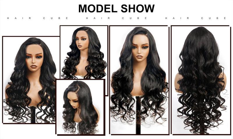 QUANDIAN Pre Cut Lace Ready Go Glueless Wig 7x5 Lace Front Wigs Human Hair Body Wave Wig 200% Density Glueless Wigs Begibber Friendly Springtok