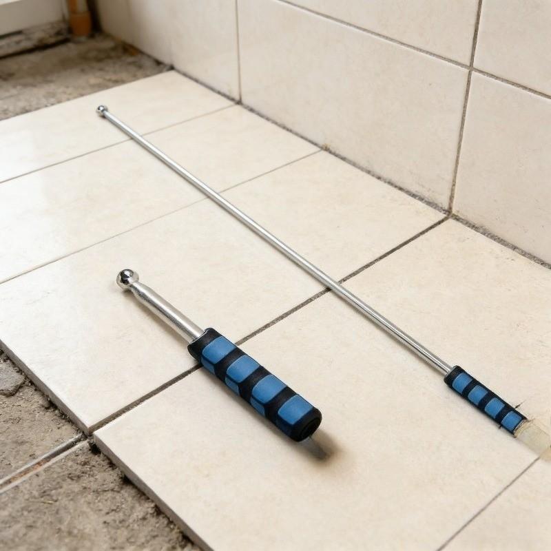 Two-Piece Durable Extendable Hammer Set, Adjustable Length, Retractable Handle, Non-Slip Grip, Ideal for Bathroom, Tile Installation, Home Renovation