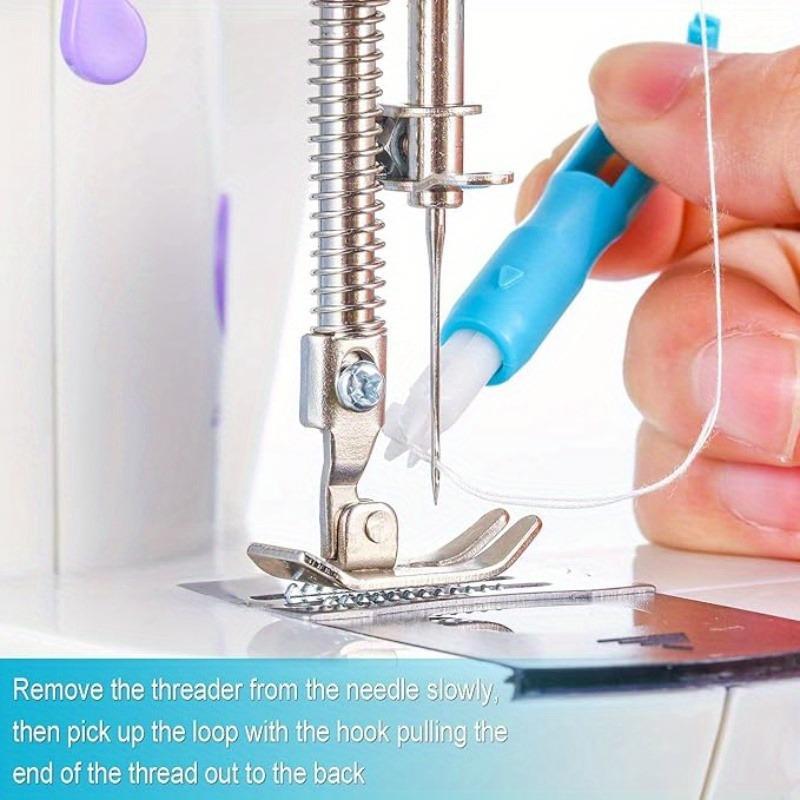 Sewing Machine Needle Threader Stitch Insertion Tool Automatic Threader Quick Sewing Threader Needle Changer Hold Needles Firmly Sewing Tools