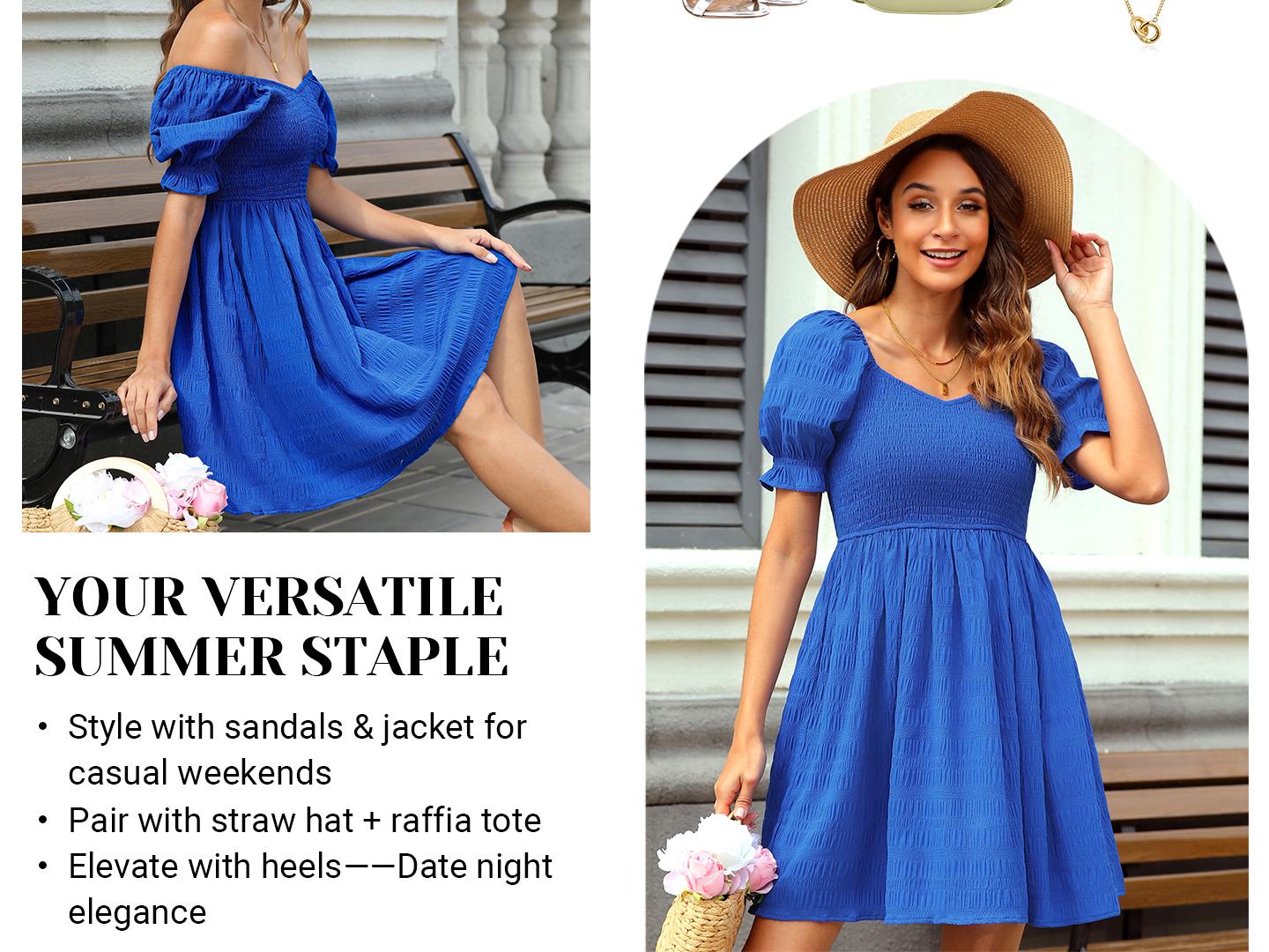 Holipick Womens Summer Dress - Smocked Sweetheart Neckline Puff Sleeve Flowy A-Line Short Cute Casual Spring Dresses for Teen 2026 Holipick Womens Summer Dress - Smocked Sweetheart Neckline Puff Sleeve Flowy A-Line Short Cute Casual Spring Dresses for Teen 2026