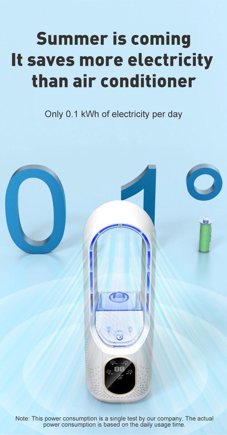 Mini Desktop Fan, Office Cooling Humidifier, Leafless Spray Cooler, USB Cold Fan, Energy Efficient, Perfect for Home & Office Use