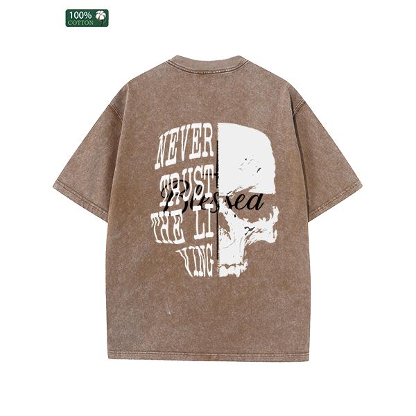 All-Season Men's Tshirts, Printed Men's Fashion, High-quality Heavy Washed Tee, Round Neck Loose Large Size Men's Short Sleeves Graphic Top.