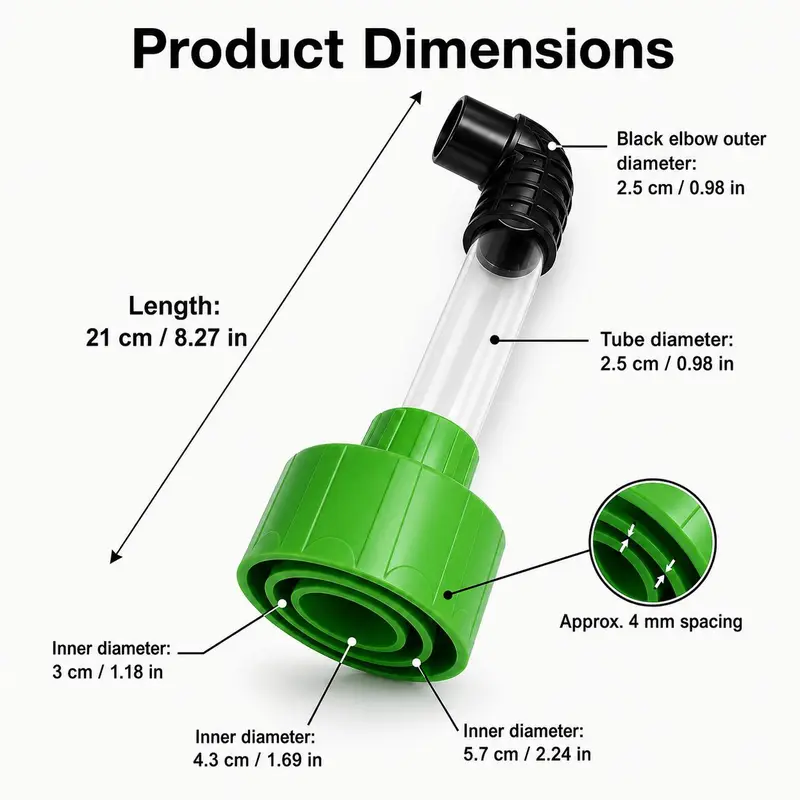 Universal AC Drain Line Cleaner Adapter, Wet/Dry Vacuum Attachment for HVAC Condensate Drain Pipes, Clear-View PVC Unclogger Tool for Fast Evacuation and Clog Removal