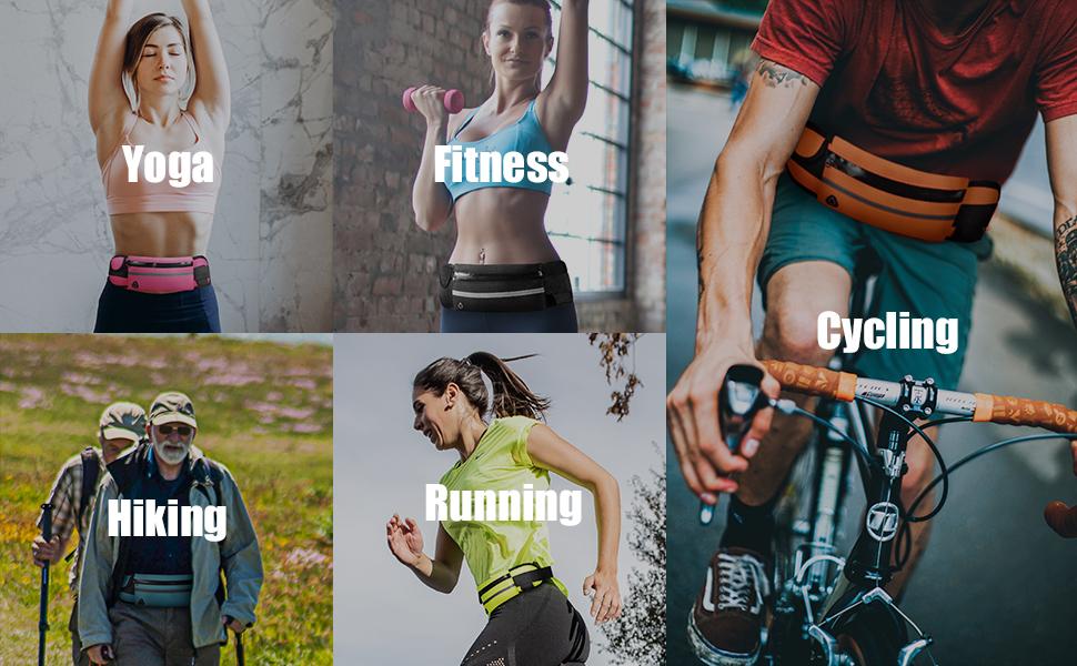 Running Belt for Women & Men, Money & Hiking Fanny Pack, Cycling Bag, Adjustable Pouch for Phone, Keys & Cash. Lightweight for Outdoor Activities