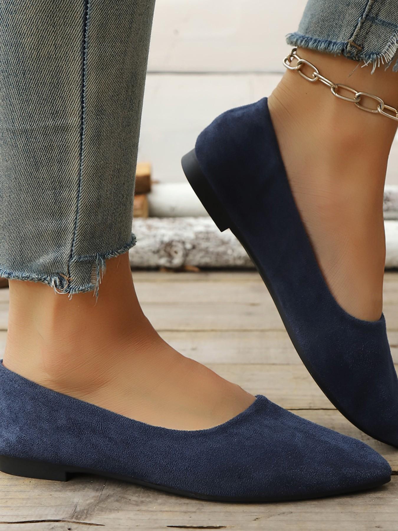 Spring Summer Pointed Toe Low Heel Flat Shoes for Women, Casual Style, Comfortable Design, Perfect for Daily Wear