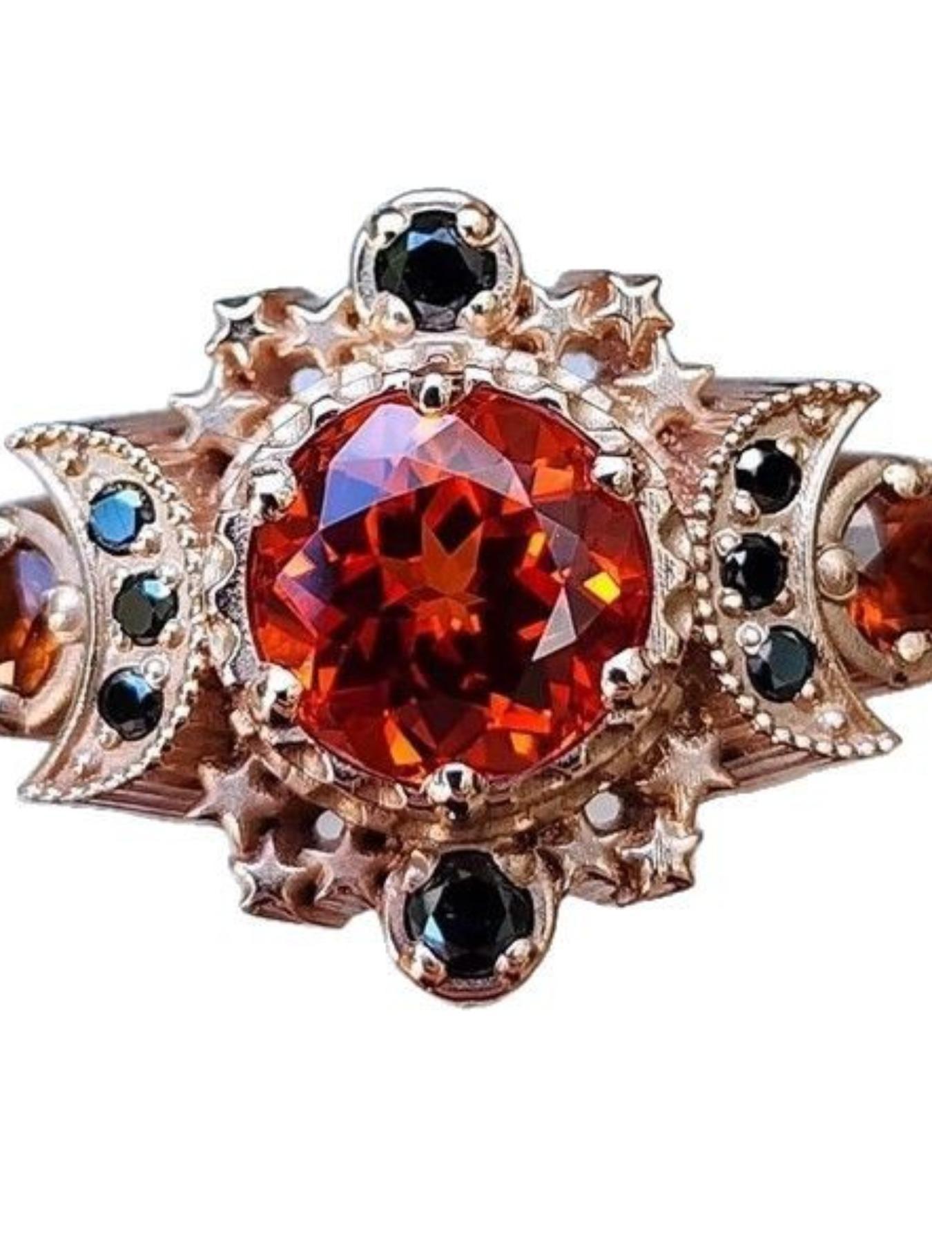 Elegant Simplicity E-Commerce Colorful Diamond Set Luxury Ring, Zircon Stone Bestseller Women's Jewelry Accessory