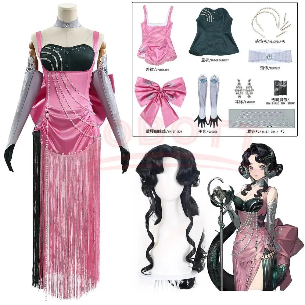 Reverse:1999 37 Anjo Nala Cosplay Costume Anime Ms. Kimberly Nala Hari Sexy Pink Dress Female Halloween Costumes Wig Accessories