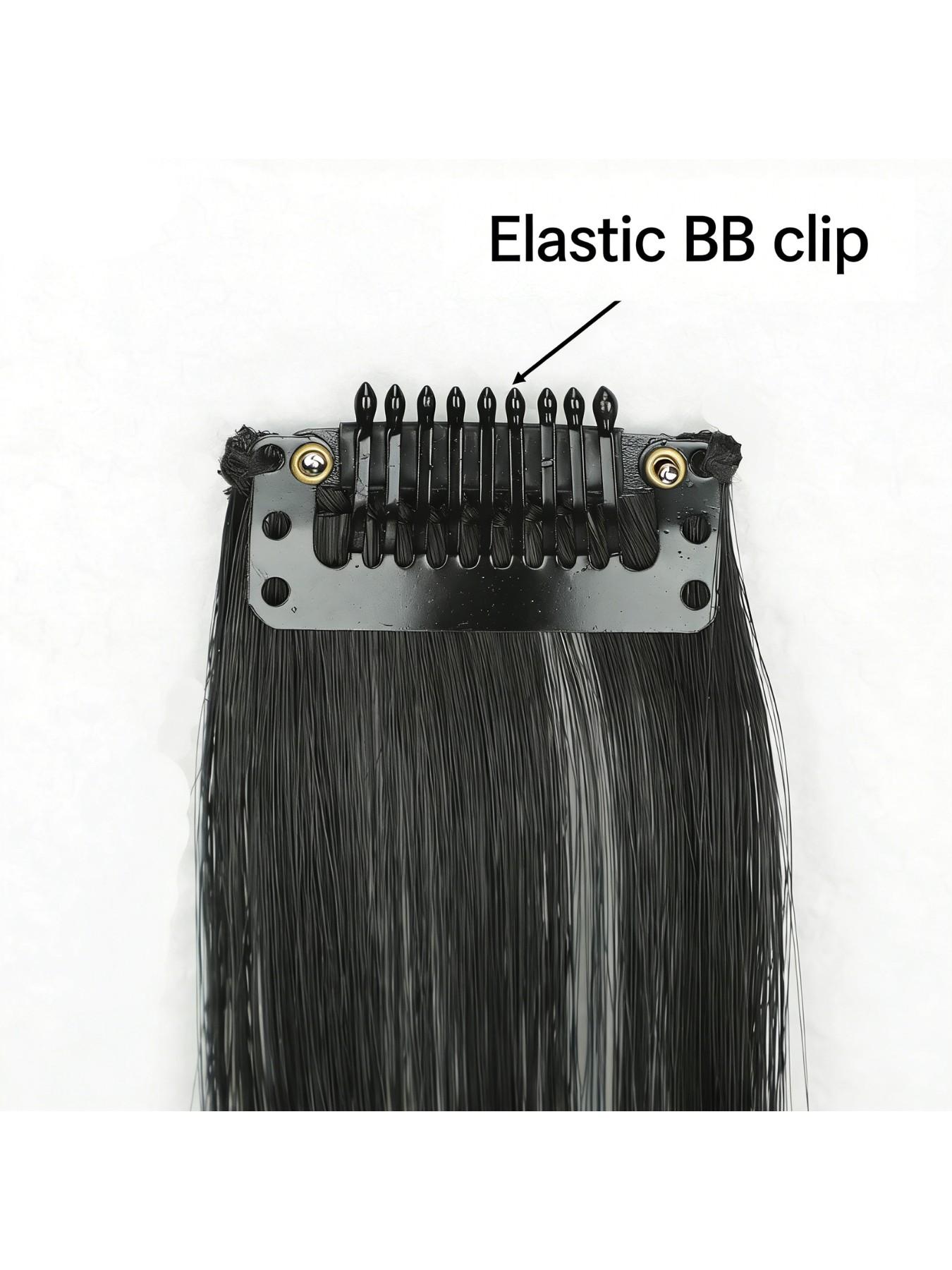 Dragon Whisker Bangs Synthetic Hair Clip, Slight Curl, Natural Face Shape, Suitable for Women, Daily Wear, Short Wigs, All Seasons