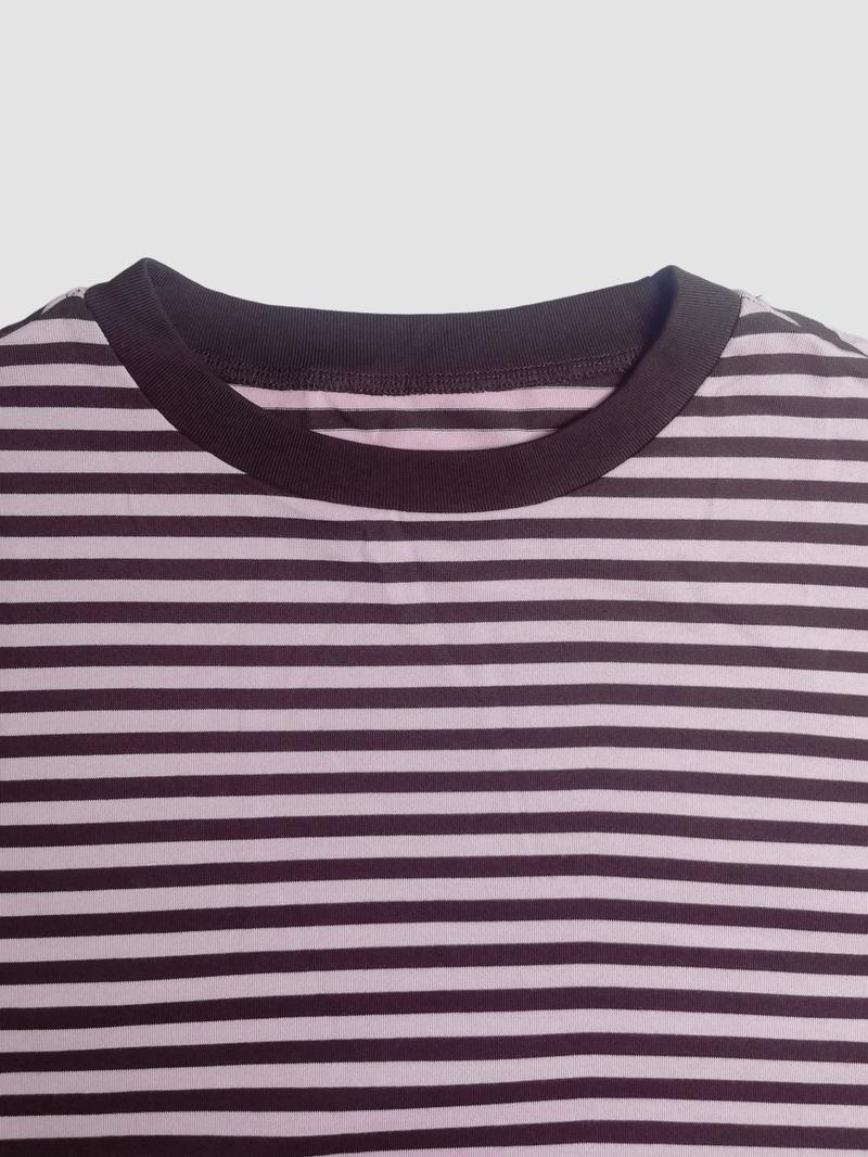 Women's Striped Long Sleeve Top, Casual Versatile Blouse, Stylish Ladies' Fashion Shirt, Perfect for Daily Wear & Layering