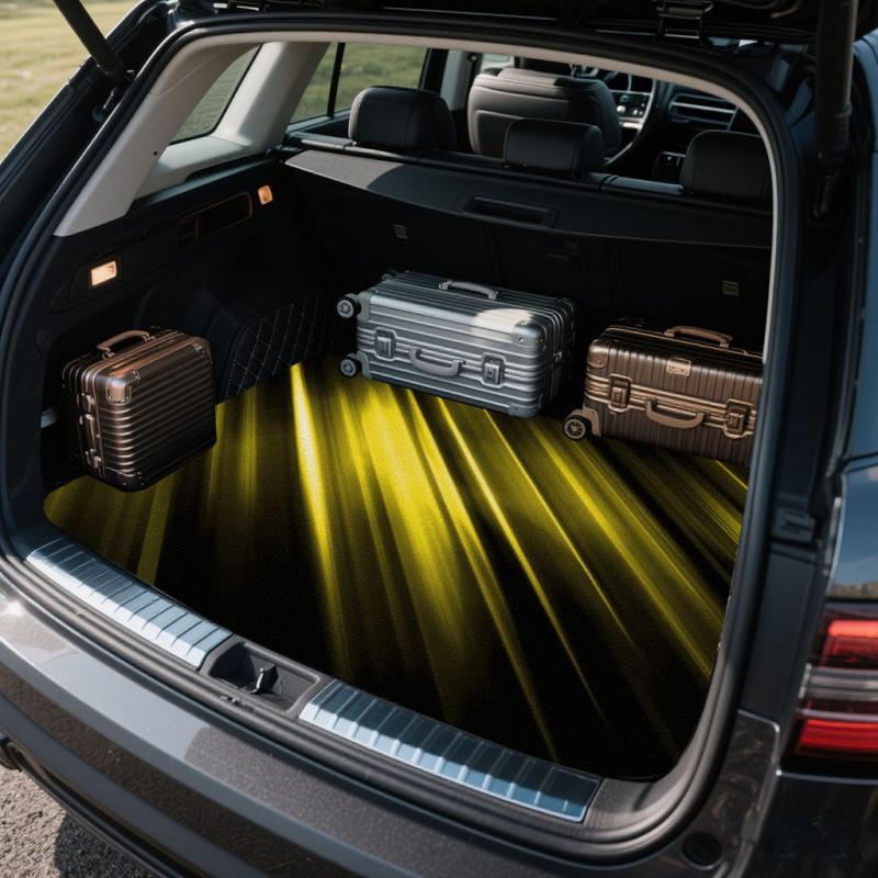 1 PC Yellow Light Speed Cool and Stylish Personalized Sports Car Trunk Pad, Dirt and Wear Resistant and Easy to Clean Interior Protection Trunk Pad, Durable Polyester Floor Pad, Car Trunk Pad.