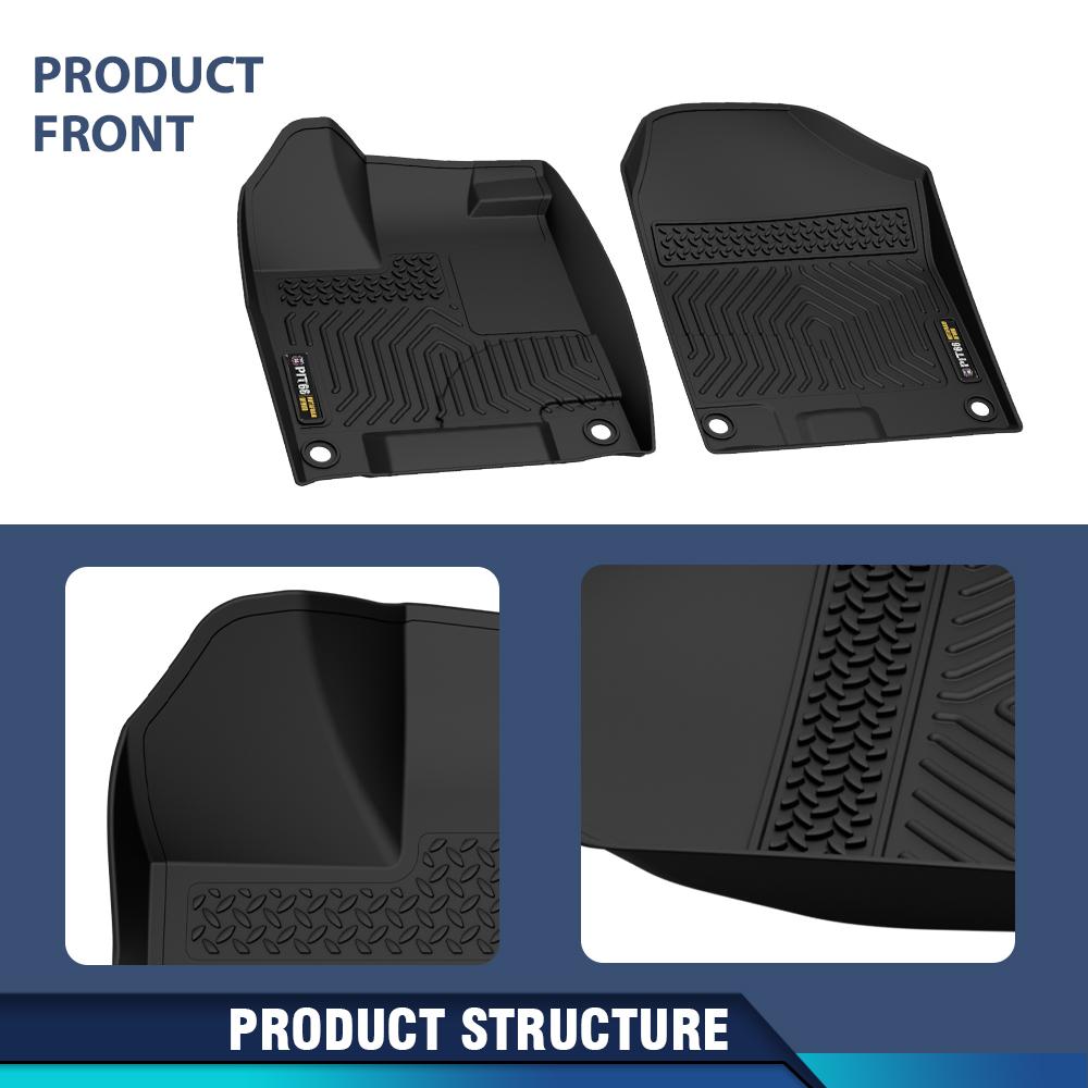 CROSSDESIGN All Weather TPE Car Floor Mats Liner Waterproof  Protection Floor Mats Fit for 2016-2022 Honda Pilot  Floor Mats Black