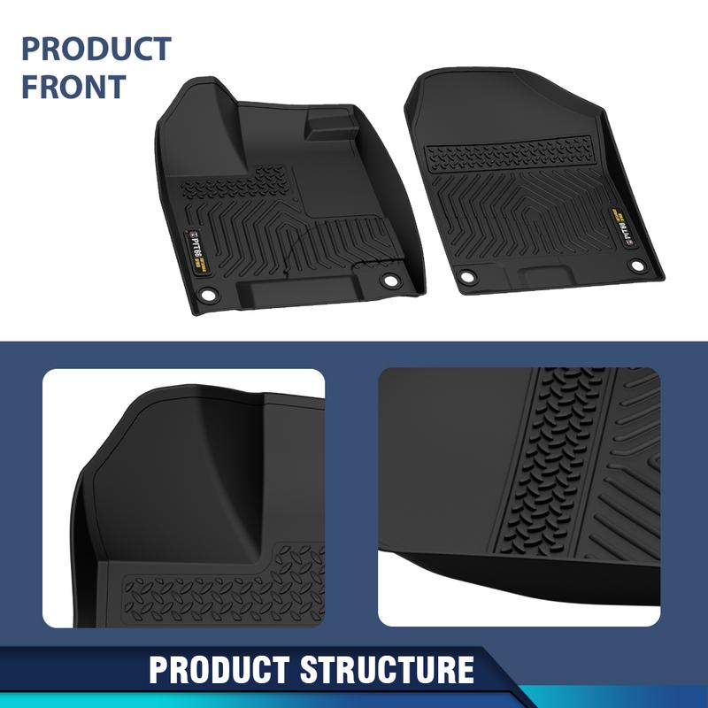 CROSSDESIGN All Weather TPE Car Floor Mats Liner Waterproof  Protection Floor Mats Fit for 2016-2022 Honda Pilot  Floor Mats Black