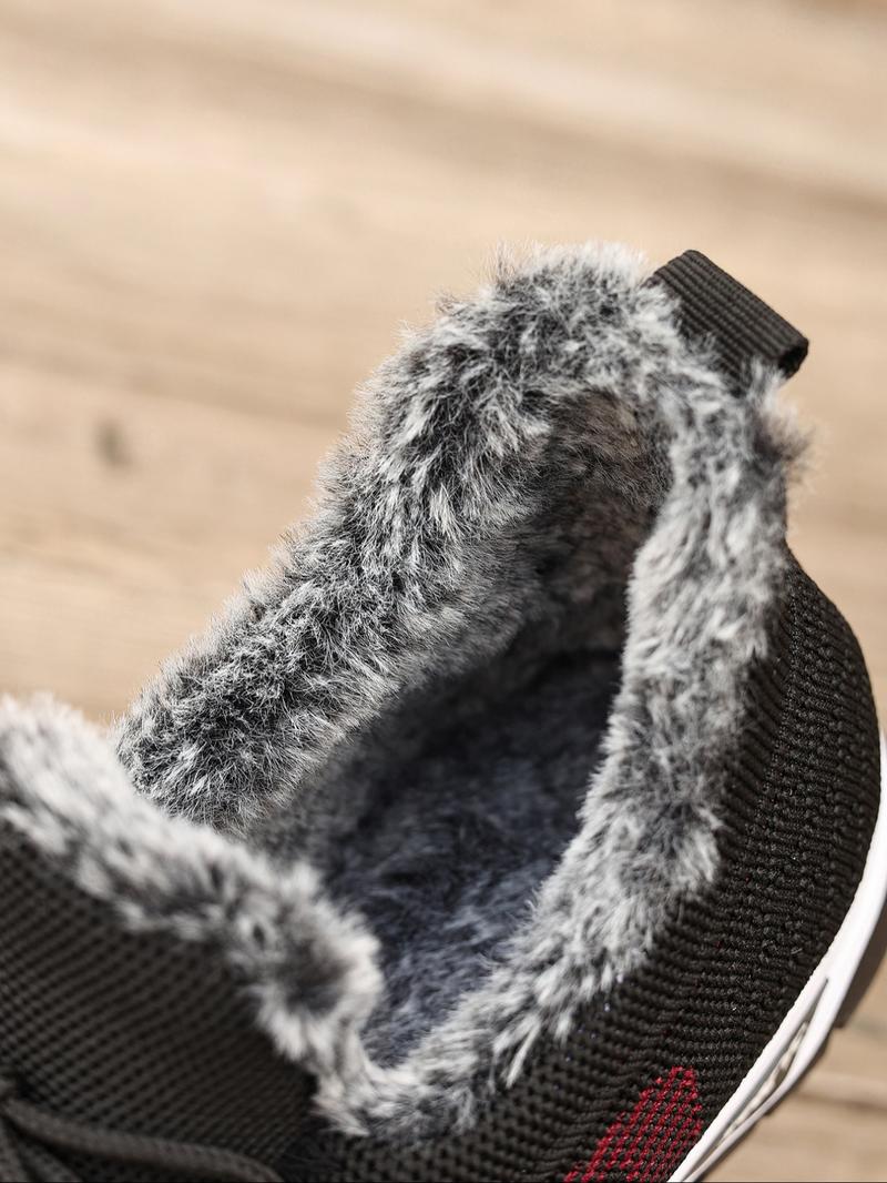 Women's Winter Large Size Outdoor Short Boots, Fleece Lined Warm, Anti-Slip PVC Sole, Round Toe Design, Casual Soft Hiking Shoes