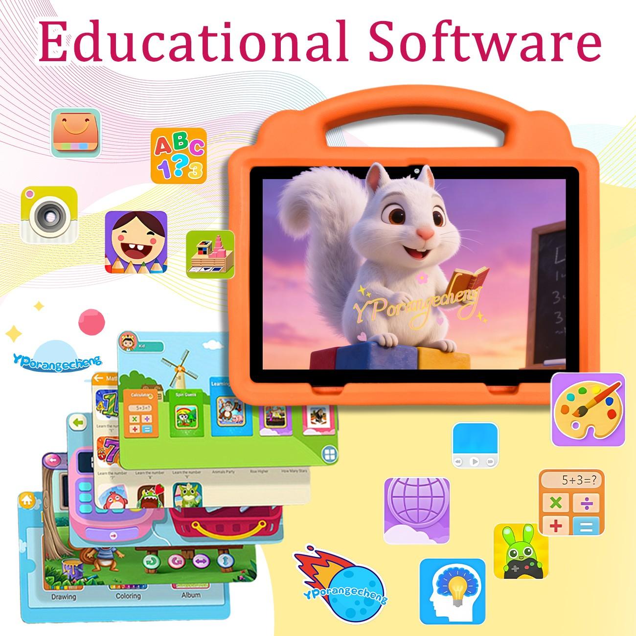 10.1 Inch Tablet for Students Children, Supports 5g WiFi Learning Entertainment, this upgraded 10.1-inch tablet offers 5G WiFi for fast and smooth learning and play, dual rear, front cameras for versatile shooting, a included protective case ,gift for kid