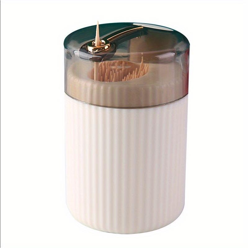 Automatic Release Press-Type Toothpick Dispenser Box, Manual Push-Button, No Electricity Needed, Compact Kitchen & Dining Organizer, Kitchen Storage for Home, Office, Parties - Hygienic One-Touch Opening, Durable Plastic Construction, Sleek Design