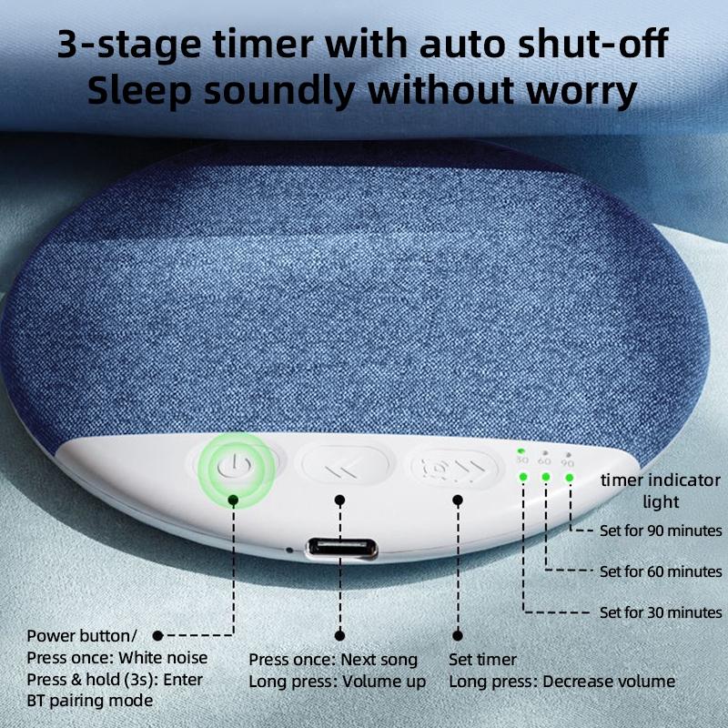 2026 New Flat Under Pillow Speakers for Sleeping, Bone Conduction Pillows Speaker Bluetooth, Private Ultra-Thin Aid with White Noise Timer, Mini Portable Slim Wireless Bedside Speak