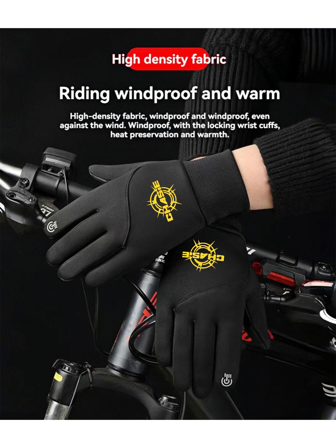 1pc with  Chasis Design Sunburst Music Note Logo LetteringRe winter gloves Touchable gloves Touch Screen Breathable Running full finger gloves for men women Soft winter gifts Cozy Stylish