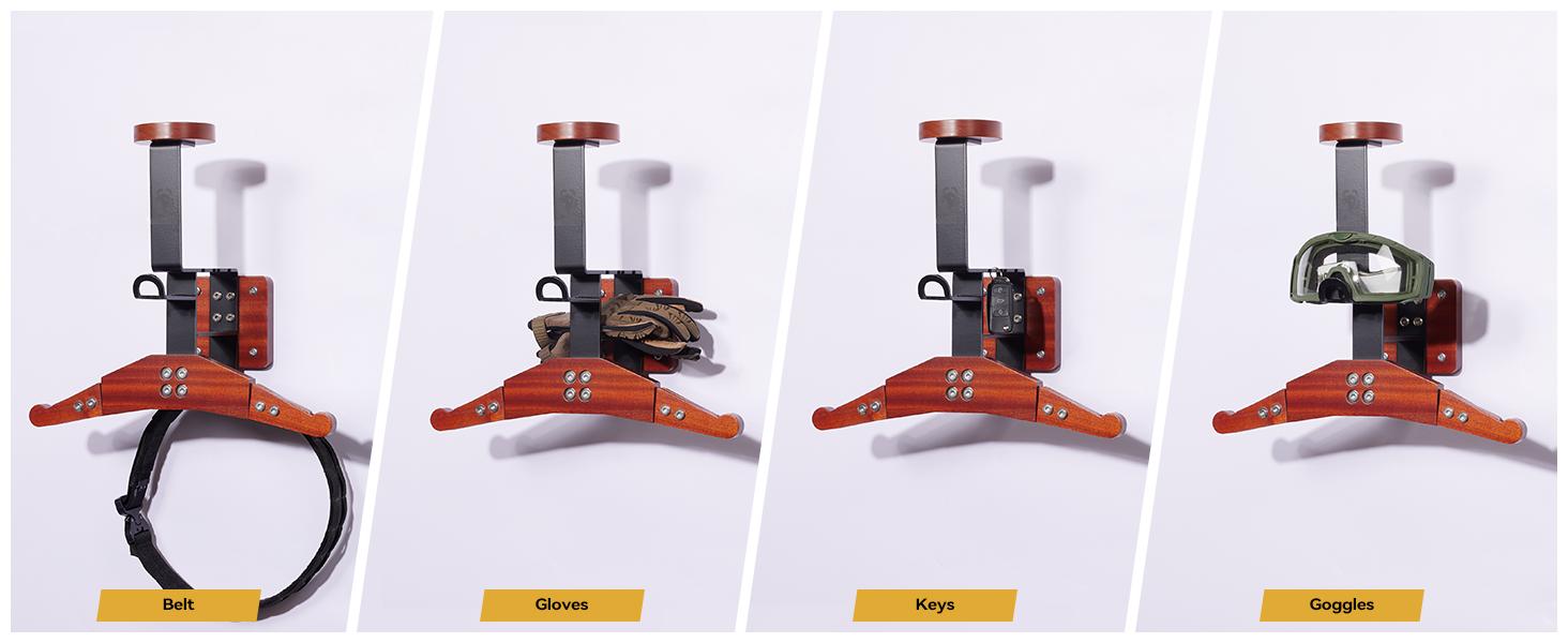 OneTigris 130lbs Adjustable Heavy-Duty Gear Wall Mount Organizer for Football, Cycling, Skiing, Upgraded Hook &  Wider Reinforced Iron Frame, Wall Racks