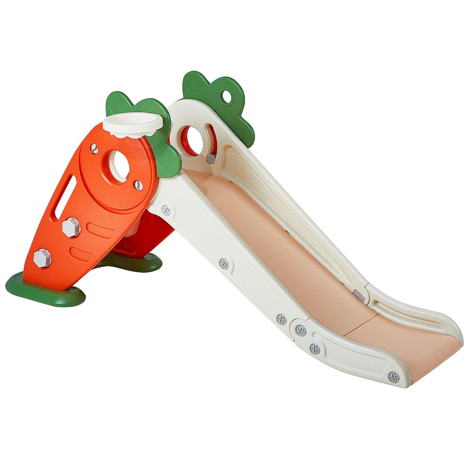 fathersdaygift  VEVOR Toddler Slide, Kid Slide for Toddlers Age 1-12 w/ Climbable Ladders Basketball Hoop, Indoor Outdoor Slide Playset for Kids Within 88lbs, Toddler Playground w/ Raised Handrail, Anti-Slip Strip
