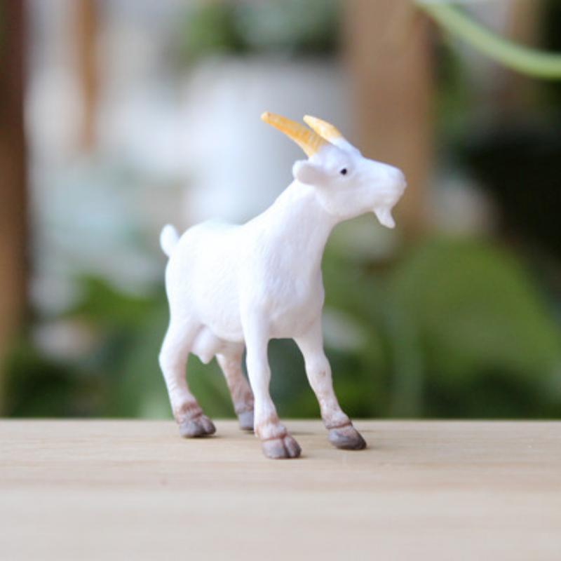 1 Piece Simulation Farm Animal Goat Lamb White Sheep Small Statue Figurine Crafts Ornament Miniatures Decor